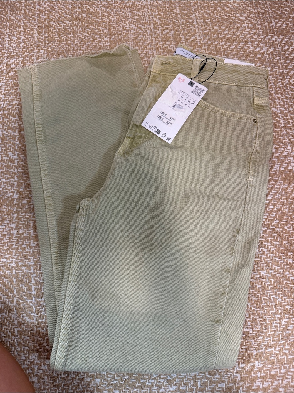 Zara Olive Green Jeans - Classic Straight Fit. NWT 34 or size 2